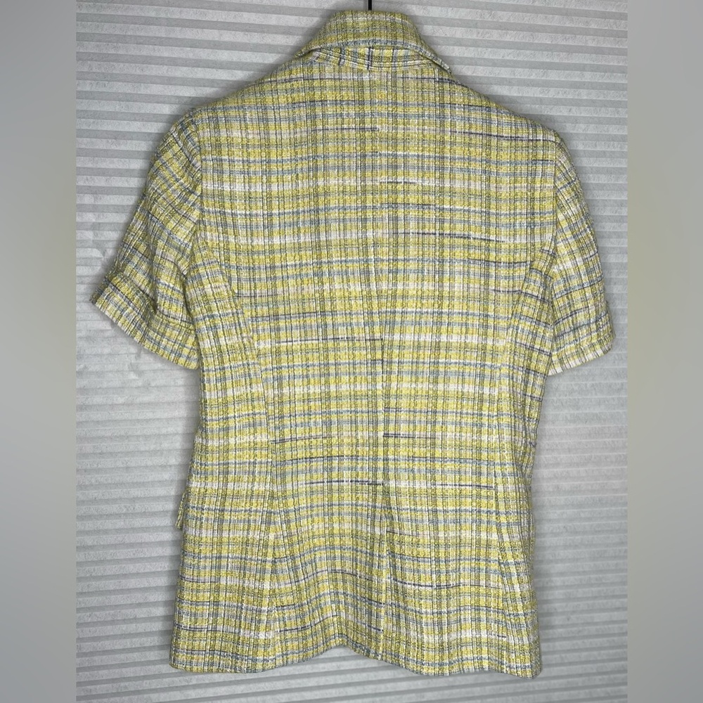 Maison d’Amelie Tweed Plaid Double Breasted Short Sleeve Blazer Size XS Academia - Picture 7 of 10